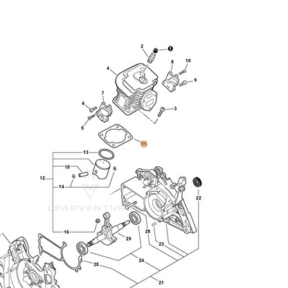 ECHO part V100000630 — IPL diagram snippet (6x zoom, amber highlight)