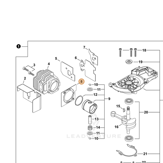 Echo part V100000920 — IPL diagram snippet (6x zoom, amber highlight)