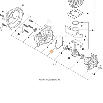 ECHO part V102000001 — IPL diagram snippet (6x zoom, amber highlight)