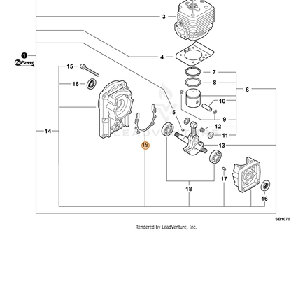 ECHO part V102000010 — IPL diagram snippet (6x zoom, amber highlight)