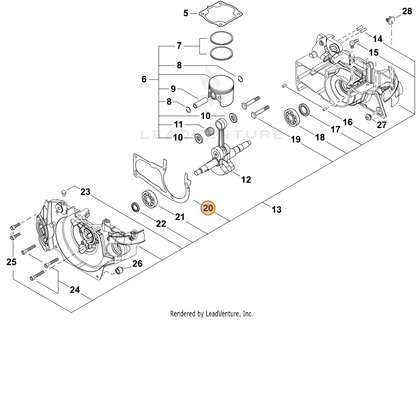 ECHO part V102000221 — IPL diagram snippet (6x zoom, amber highlight)
