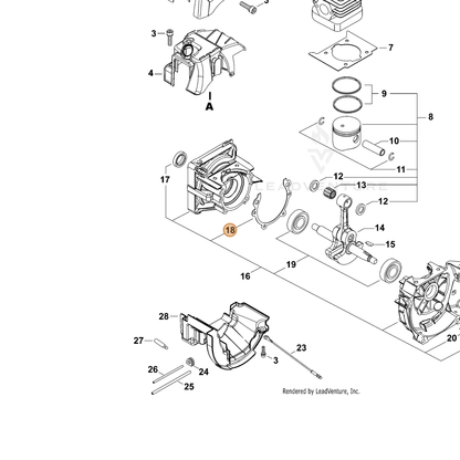 ECHO part V102000250 — IPL diagram snippet (6x zoom, amber highlight)