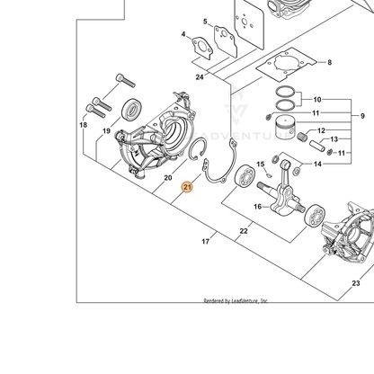ECHO part V102000310 — IPL diagram snippet (6x zoom, amber highlight)