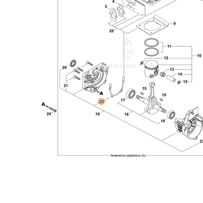 ECHO part V102000320 — IPL diagram snippet (6x zoom, amber highlight)