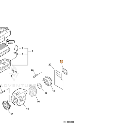 ECHO part V103000140 — IPL diagram snippet (6x zoom, amber highlight)