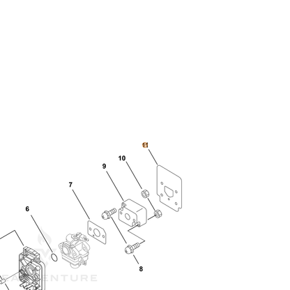 ECHO part V103000240 — IPL diagram snippet (6x zoom, amber highlight)