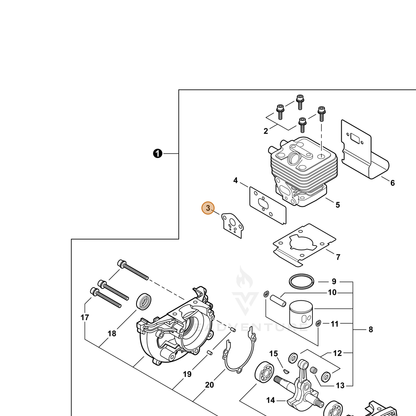 ECHO part V103000270 — IPL diagram snippet (6x zoom, amber highlight)