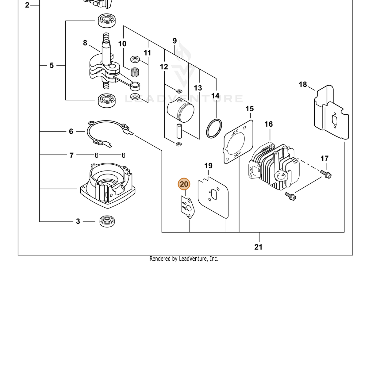 ECHO part V103000410 — IPL diagram snippet (6x zoom, amber highlight)
