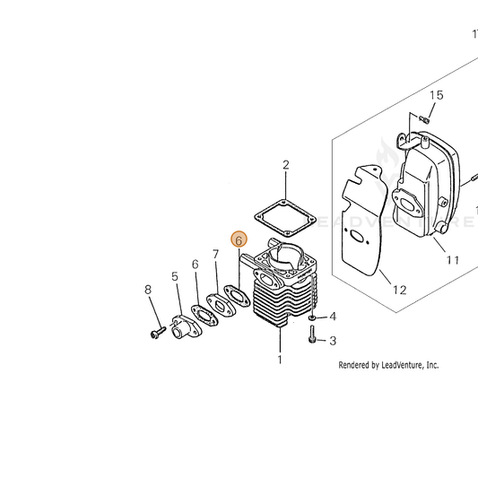 Echo part V103000970 — IPL diagram snippet (6x zoom, amber highlight)