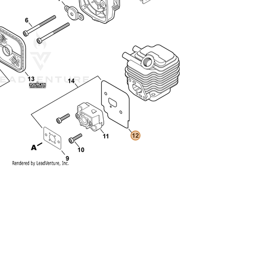 ECHO part V103001360 — IPL diagram snippet (6x zoom, amber highlight)