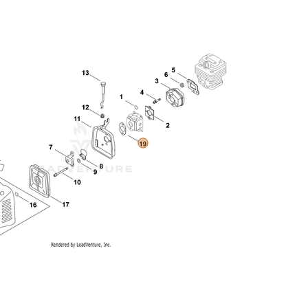 ECHO part V103001460 — IPL diagram snippet (6x zoom, amber highlight)