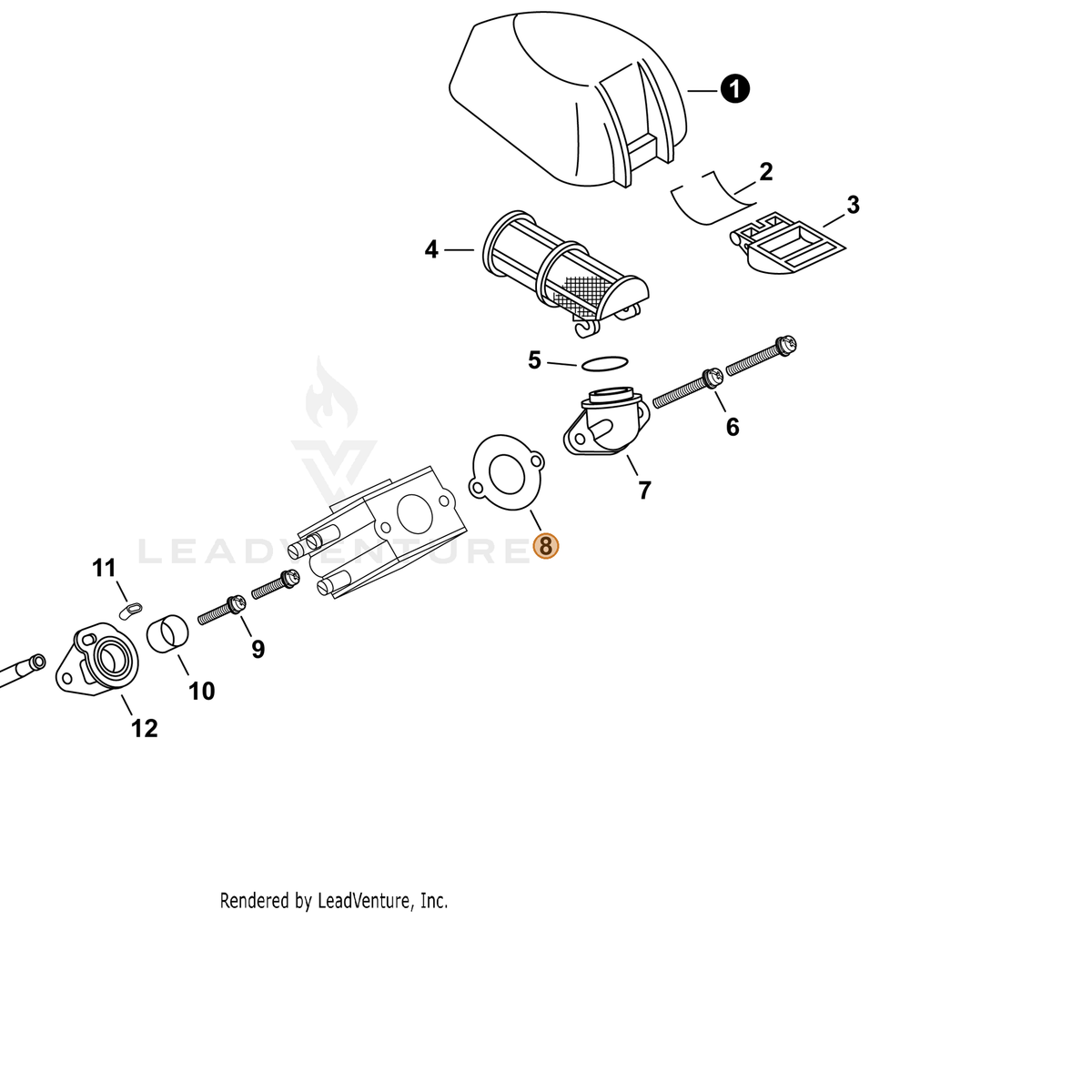 ECHO part V103001510 — IPL diagram snippet (6x zoom, amber highlight)