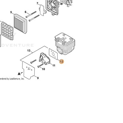 ECHO part V103001950 — IPL diagram snippet (6x zoom, amber highlight)