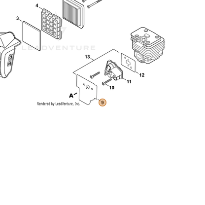 ECHO part V103002070 — IPL diagram snippet (6x zoom, amber highlight)