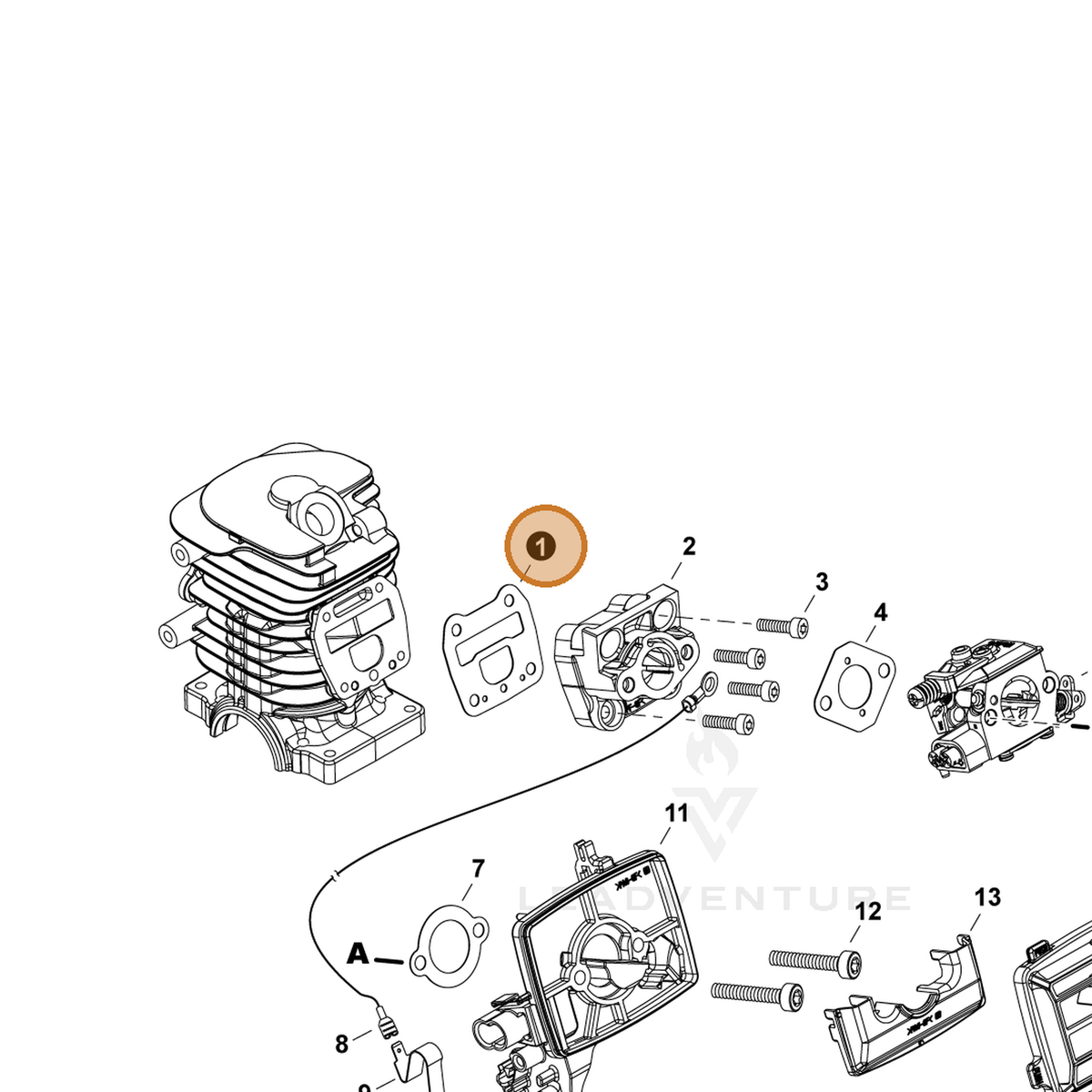 ECHO part V103002160 — IPL diagram snippet (6x zoom, amber highlight)