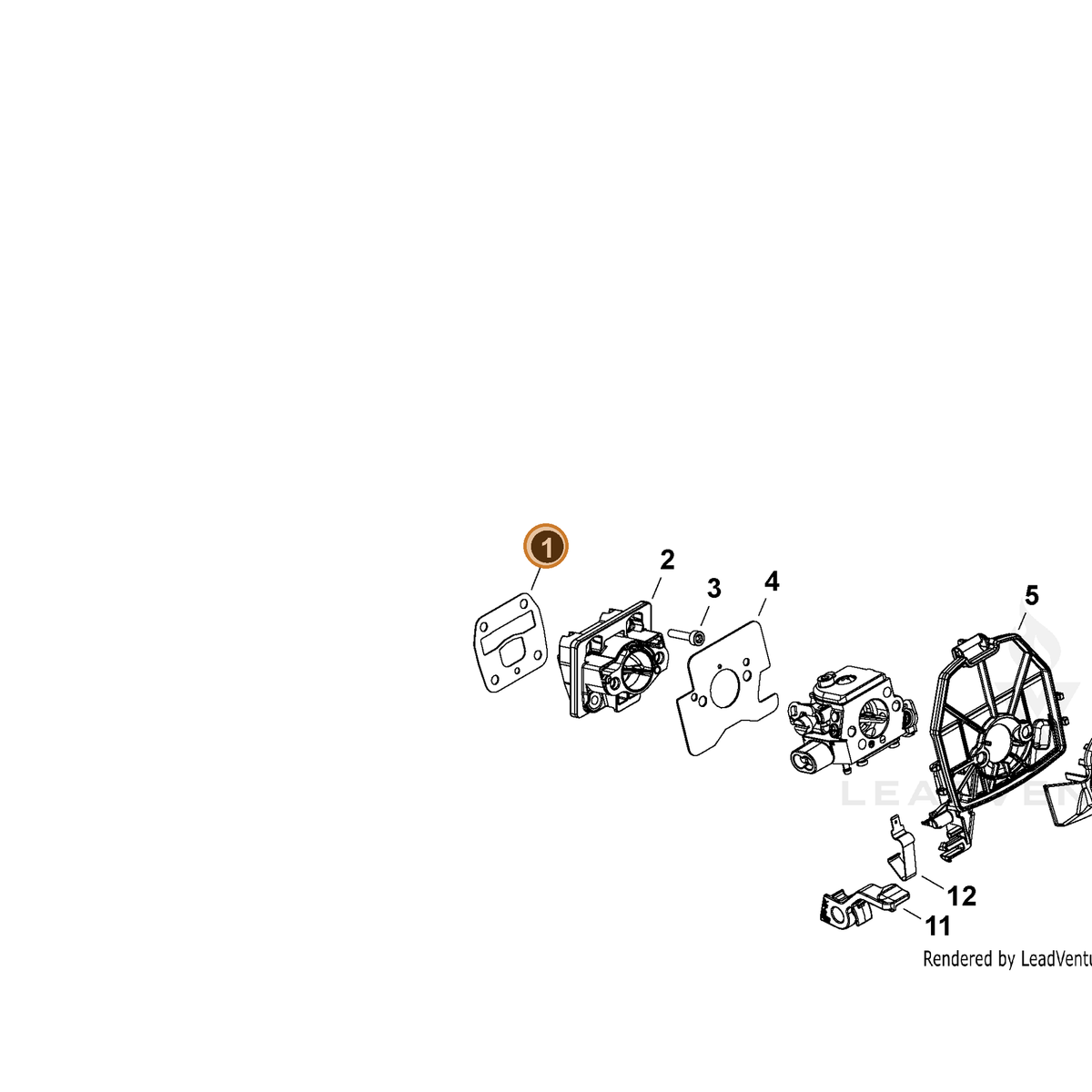 ECHO part V103002210 — IPL diagram snippet (6x zoom, amber highlight)
