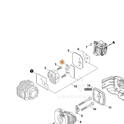 Echo part V103002320 — IPL diagram snippet (6x zoom, amber highlight)