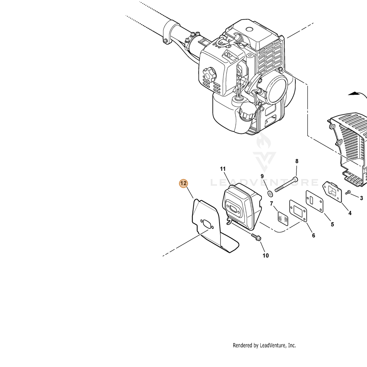 ECHO part V104000270 — IPL diagram snippet (6x zoom, amber highlight)