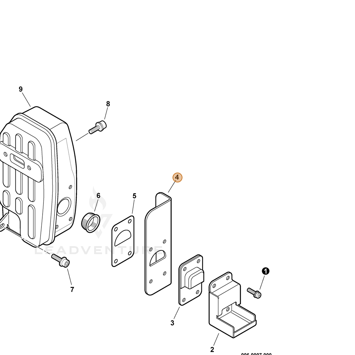 ECHO part V104000560 — IPL diagram snippet (6x zoom, amber highlight)