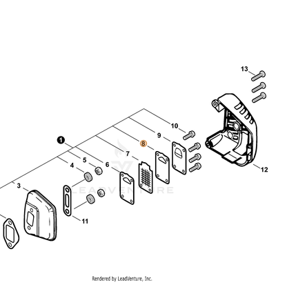 ECHO part V104000680 — IPL diagram snippet (6x zoom, amber highlight)