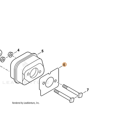 ECHO part V104000732 — IPL diagram snippet (6x zoom, amber highlight)