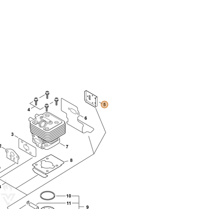 ECHO part V104000840 — IPL diagram snippet (6x zoom, amber highlight)