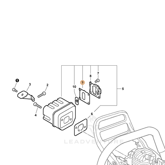ECHO part V104000860 — IPL diagram snippet (6x zoom, amber highlight)