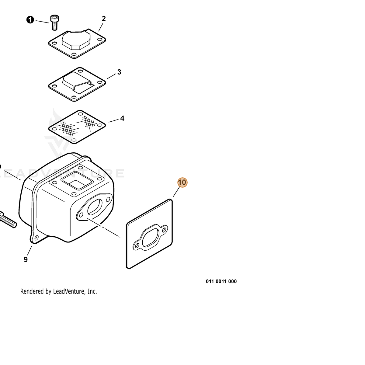 ECHO part V104001770 — IPL diagram snippet (6x zoom, amber highlight)