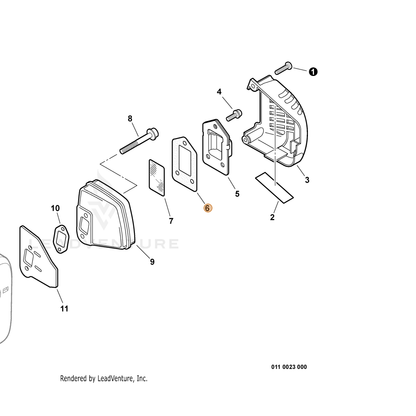 ECHO part V104001850 — IPL diagram snippet (6x zoom, amber highlight)