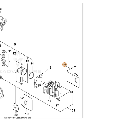 ECHO part V104001990 — IPL diagram snippet (6x zoom, amber highlight)