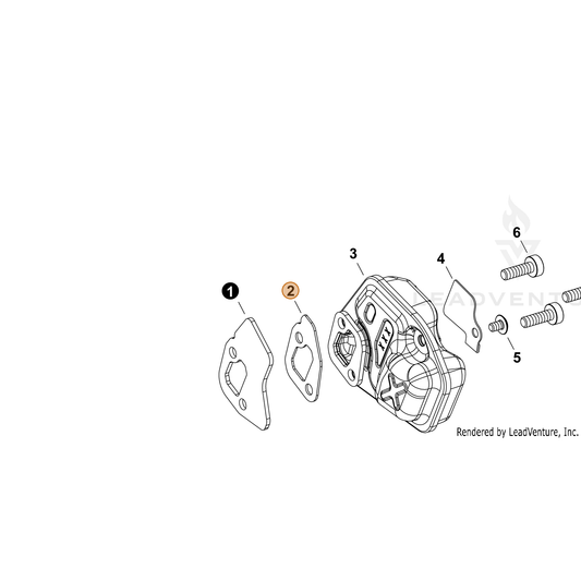 ECHO part V104002290 — IPL diagram snippet (6x zoom, amber highlight)