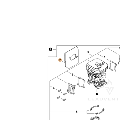 ECHO part V104002340 — IPL diagram snippet (6x zoom, amber highlight)