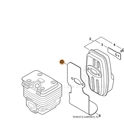 ECHO part V104002350 — IPL diagram snippet (6x zoom, amber highlight)