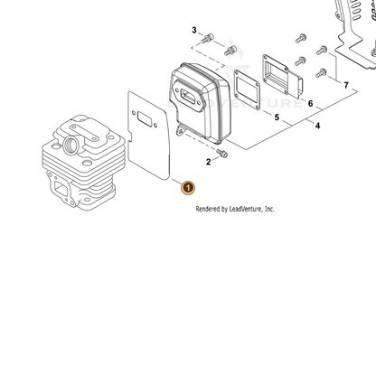 ECHO part V104002450 — IPL diagram snippet (6x zoom, amber highlight)