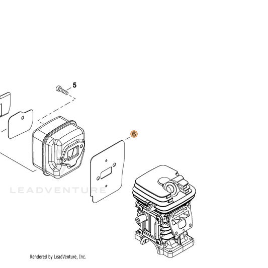 Echo part V104002591 — IPL diagram snippet (6x zoom, amber highlight)