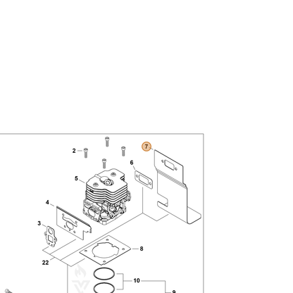 ECHO part V104002610 — IPL diagram snippet (6x zoom, amber highlight)
