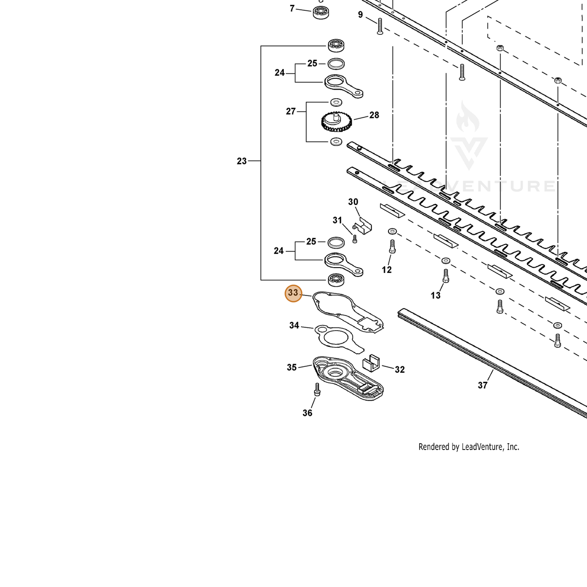 ECHO part V110000030 — IPL diagram snippet (6x zoom, amber highlight)