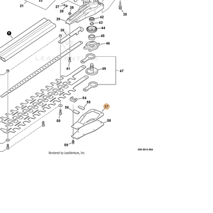 ECHO part V110000051 — IPL diagram snippet (6x zoom, amber highlight)