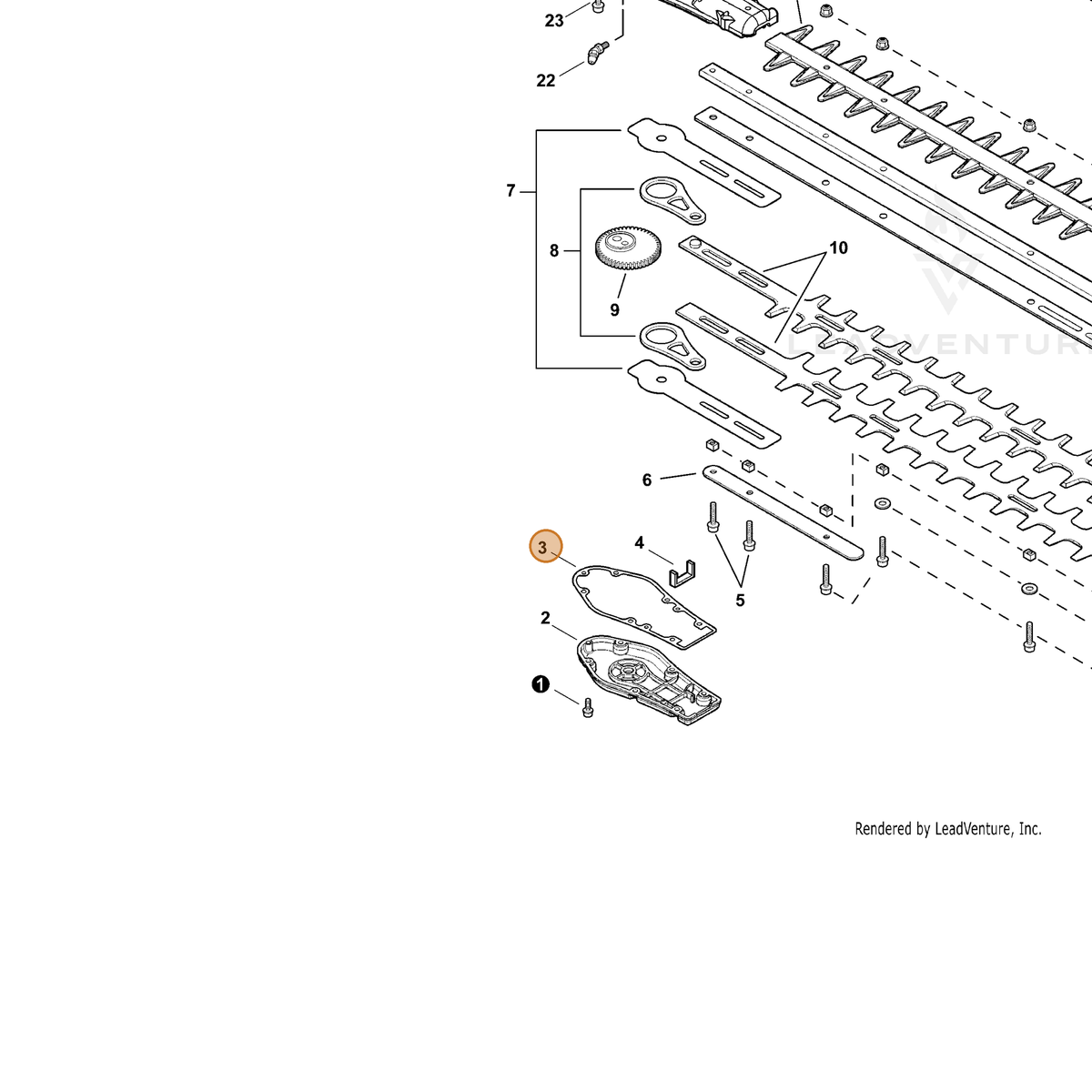 ECHO part V110000060 — IPL diagram snippet (6x zoom, amber highlight)