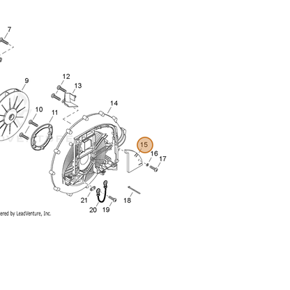 ECHO part V129000180 — IPL diagram snippet (6x zoom, amber highlight)