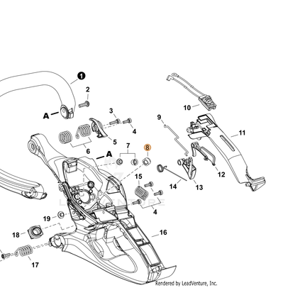 ECHO part V131000220 — IPL diagram snippet (6x zoom, amber highlight)