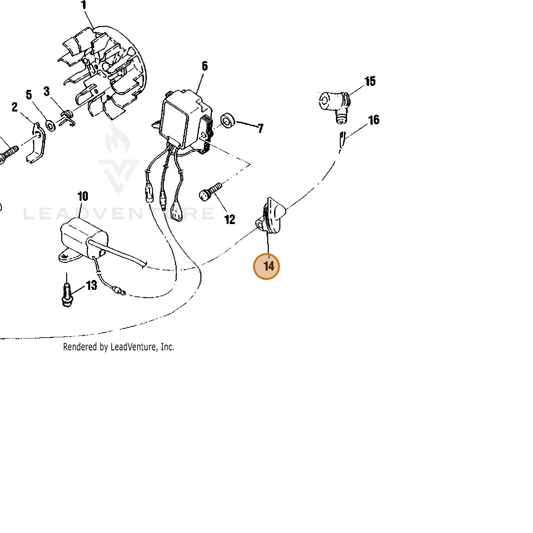 Echo part V135000110 — IPL diagram snippet (6x zoom, amber highlight)