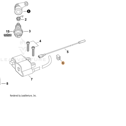 ECHO part V135000150 — IPL diagram snippet (6x zoom, amber highlight)