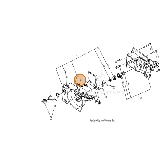 Echo part V136000110 — IPL diagram snippet (6x zoom, amber highlight)