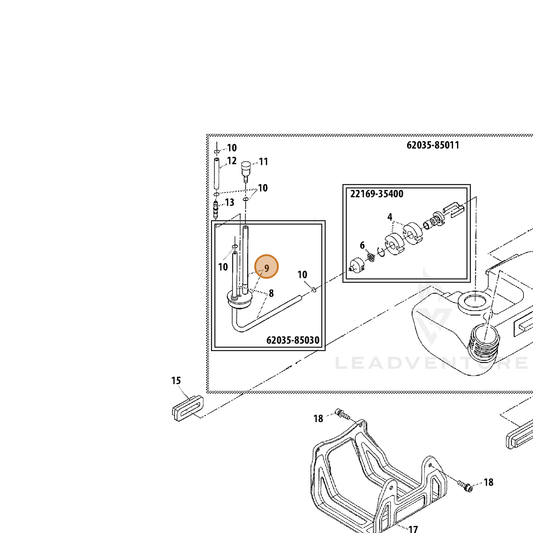 Echo part V137000091 — IPL diagram snippet (6x zoom, amber highlight)