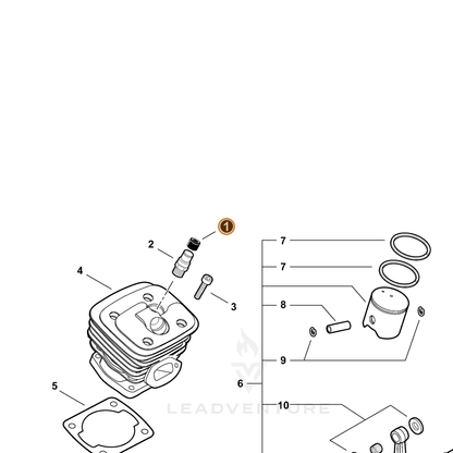 ECHO part V141000090 — IPL diagram snippet (6x zoom, amber highlight)