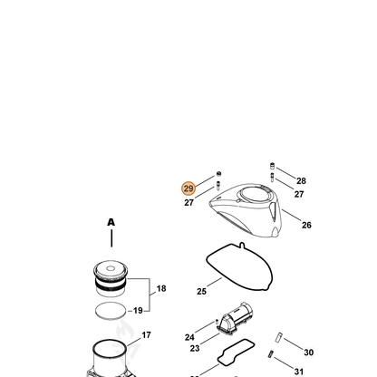 ECHO part V141000160 — IPL diagram snippet (6x zoom, amber highlight)