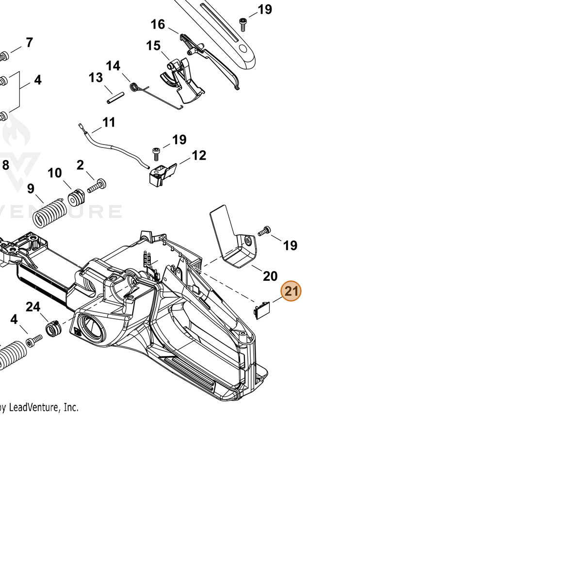 ECHO part V141000180 — IPL diagram snippet (6x zoom, amber highlight)