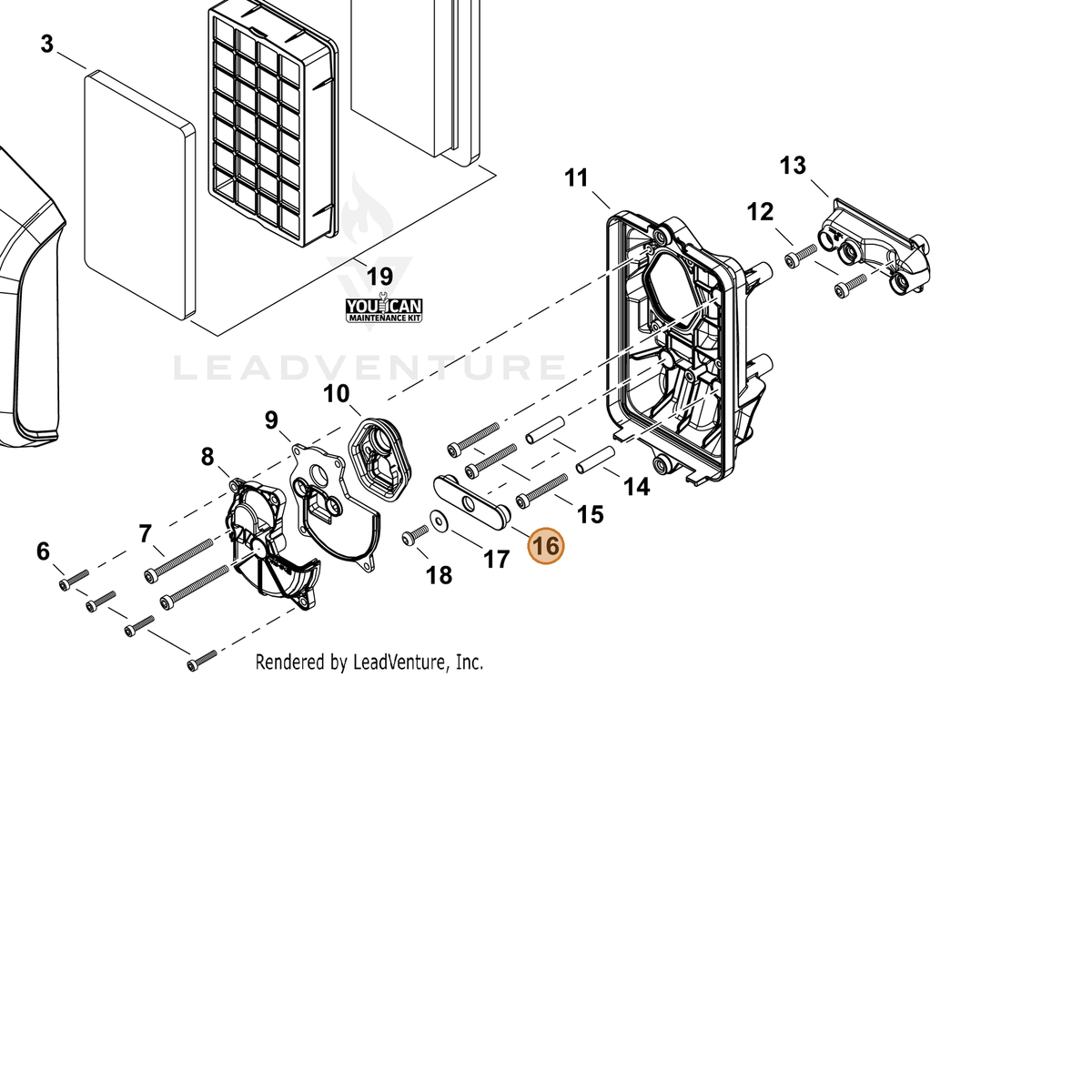 ECHO part V141000200 — IPL diagram snippet (6x zoom, amber highlight)