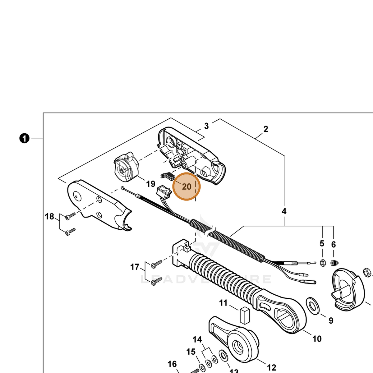 ECHO part V144000181 — IPL diagram snippet (6x zoom, amber highlight)